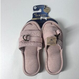 Isotoner Womens‎ Slippers Sz SM Pink Memory Foam Plant Based Dye Slip On NEW
